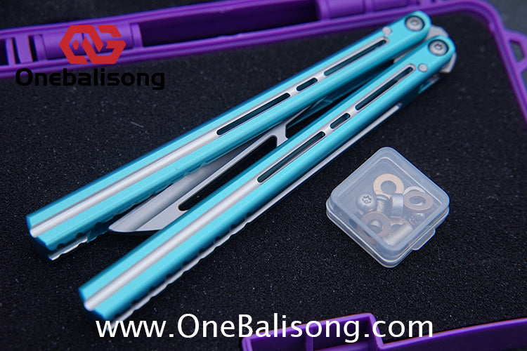 Flux V2 Original Balisong Aluminum Alloy Splicing Integrated Handle Stainless Steel Blade Bushing