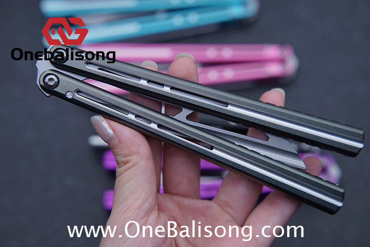 Flux V2 Original Balisong Aluminum Alloy Splicing Integrated Handle Stainless Steel Blade Bushing