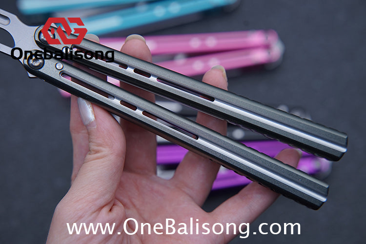 Flux V2 Original Balisong Aluminum Alloy Splicing Integrated Handle Stainless Steel Blade Bushing