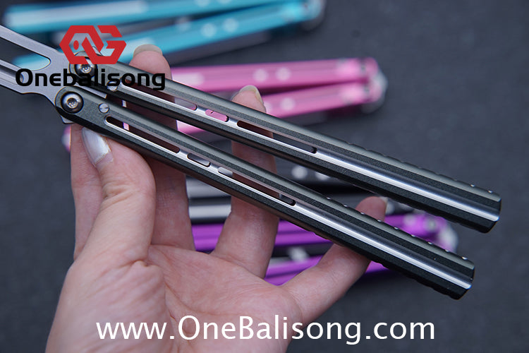 Flux V2 Original Balisong Aluminum Alloy Splicing Integrated Handle Stainless Steel Blade Bushing