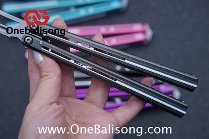Flux V2 Original Balisong Aluminum Alloy Splicing Integrated Handle Stainless Steel Blade Bushing