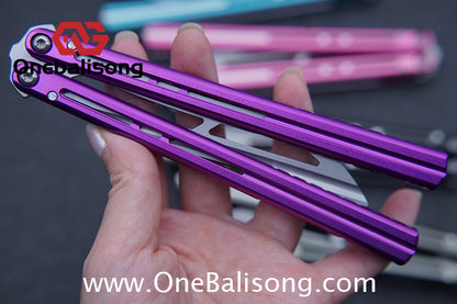 Flux V2 Original Balisong Aluminum Alloy Splicing Integrated Handle Stainless Steel Blade Bushing
