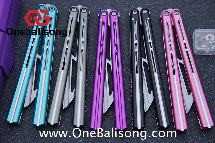 Flux V2 Original Balisong Aluminum Alloy Splicing Integrated Handle Stainless Steel Blade Bushing