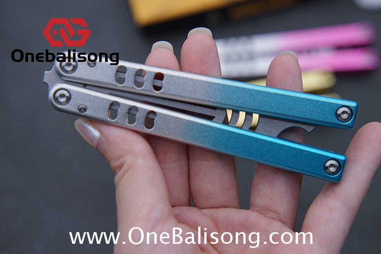 Armed Shark Mini Mako Balisong Clone 6061 Aviation Aluminum Handle 5CR15 Stainless Steel Trainer Blade