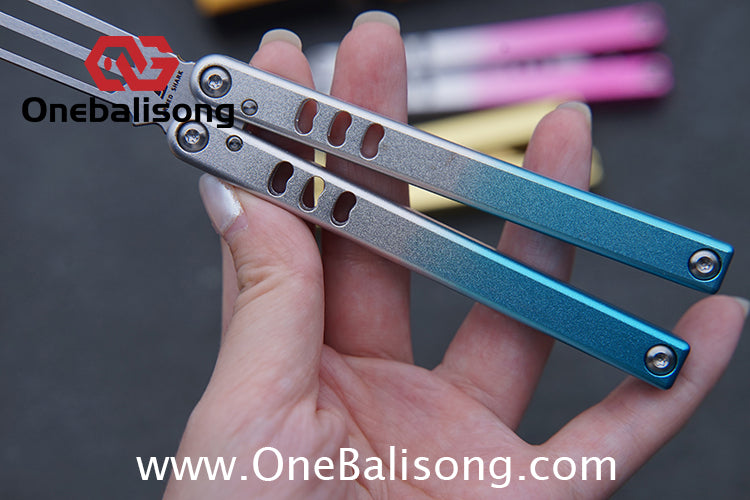 Armed Shark Mini Mako Balisong Clone 6061 Aviation Aluminum Handle 5CR15 Stainless Steel Trainer Blade