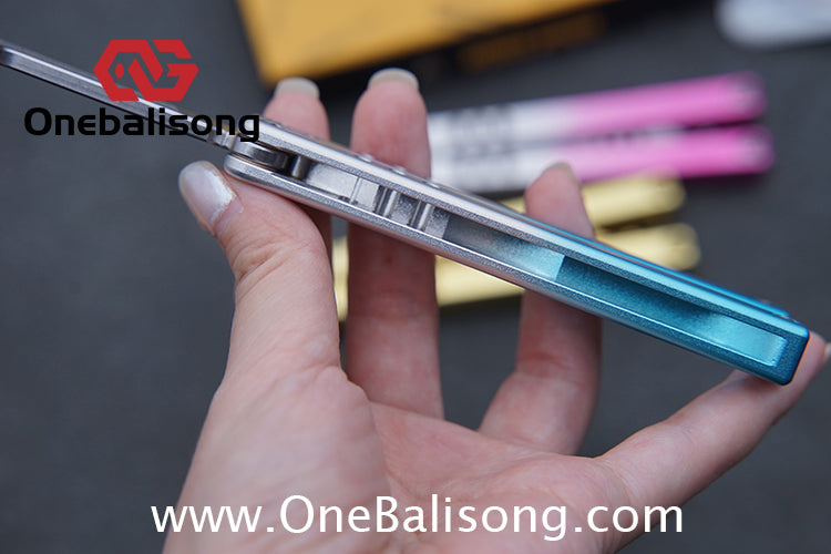 Armed Shark Mini Mako Balisong Clone 6061 Aviation Aluminum Handle 5CR15 Stainless Steel Trainer Blade