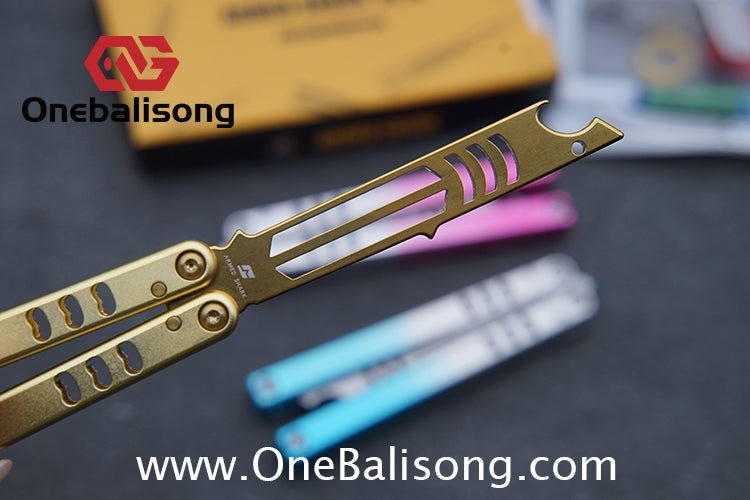 Armed Shark Mini Mako Balisong Clone 6061 Aviation Aluminum Handle 5CR15 Stainless Steel Trainer Blade