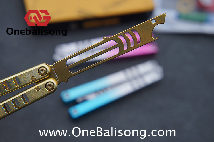 Armed Shark Mini Mako Balisong Clone 6061 Aviation Aluminum Handle 5CR15 Stainless Steel Trainer Blade
