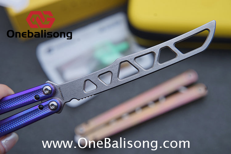 ARMED SHARK Sasaki/Sasori Balisong Clone TC4 Titanium Alloy Handle 14C28N MOV/5CR15 Stainless Steel Blade Bushing