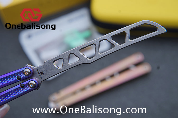 ARMED SHARK Sasaki/Sasori Balisong Clone TC4 Titanium Alloy Handle 14C28N MOV/5CR15 Stainless Steel Blade Bushing
