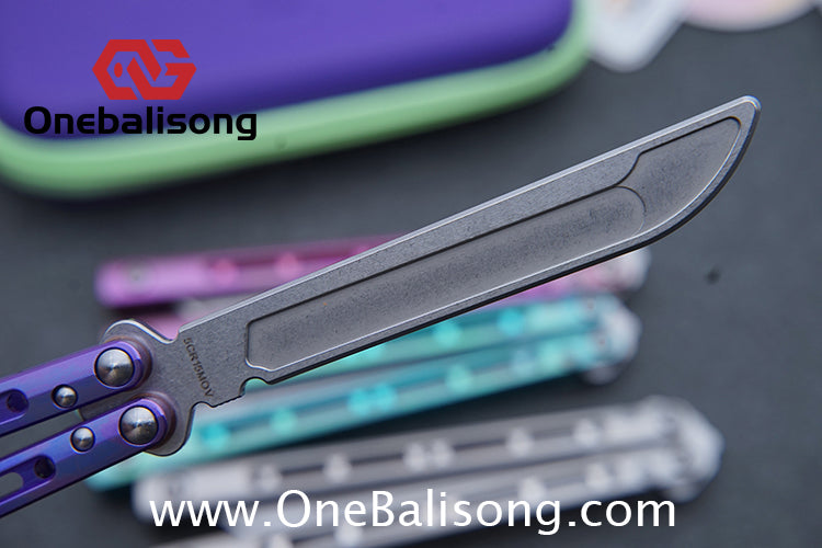 ARMED SHARK MASHIN Balisong Clone TC4 Titanium Alloy Handle 5CR15 Stainless Steel Blade Bushing