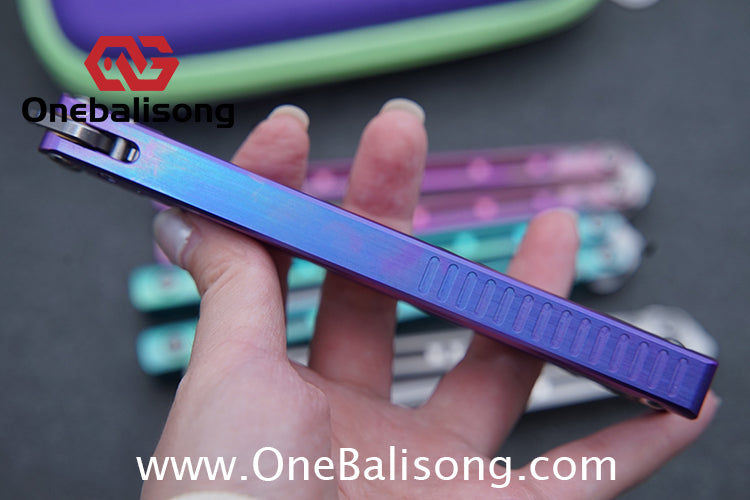 ARMED SHARK MASHIN Balisong Clone TC4 Titanium Alloy Handle 5CR15 Stainless Steel Blade Bushing