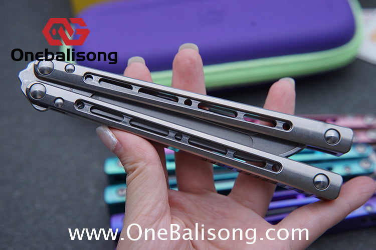 ARMED SHARK MASHIN Balisong Clone TC4 Titanium Alloy Handle 5CR15 Stainless Steel Blade Bushing
