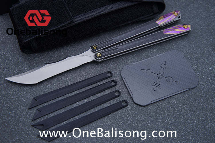 To Follow Crisis Balisong Titanium-6AI-4V Handle M390 Stainless Steel Blade Bushing