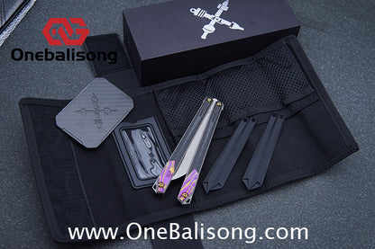 To Follow Crisis Balisong Titanium-6AI-4V Handle M390 Stainless Steel Blade Bushing