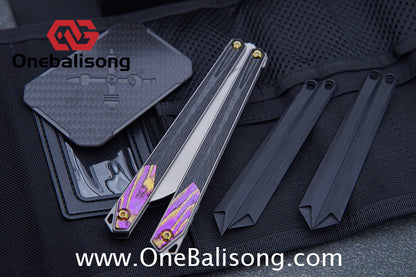 To Follow Crisis Balisong Titanium-6AI-4V Handle M390 Stainless Steel Blade Bushing