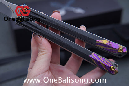 To Follow Crisis Balisong Titanium-6AI-4V Handle M390 Stainless Steel Blade Bushing