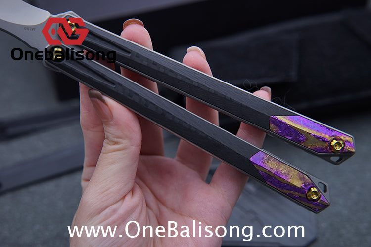 To Follow Crisis Balisong Titanium-6AI-4V Handle M390 Stainless Steel Blade Bushing