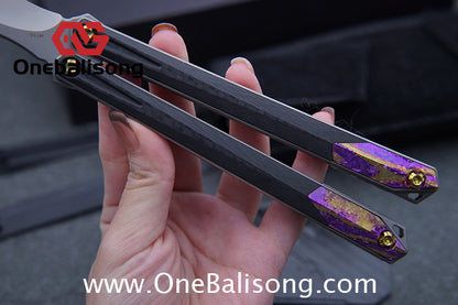 To Follow Crisis Balisong Titanium-6AI-4V Handle M390 Stainless Steel Blade Bushing
