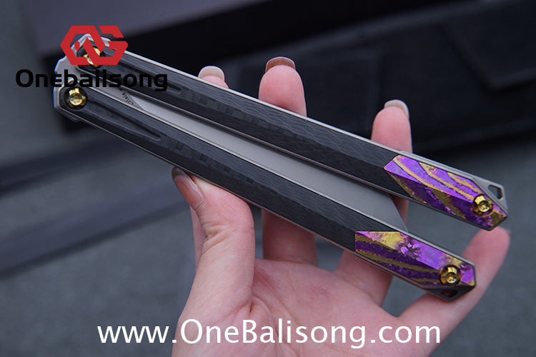 To Follow Crisis Balisong Titanium-6AI-4V Handle M390 Stainless Steel Blade Bushing