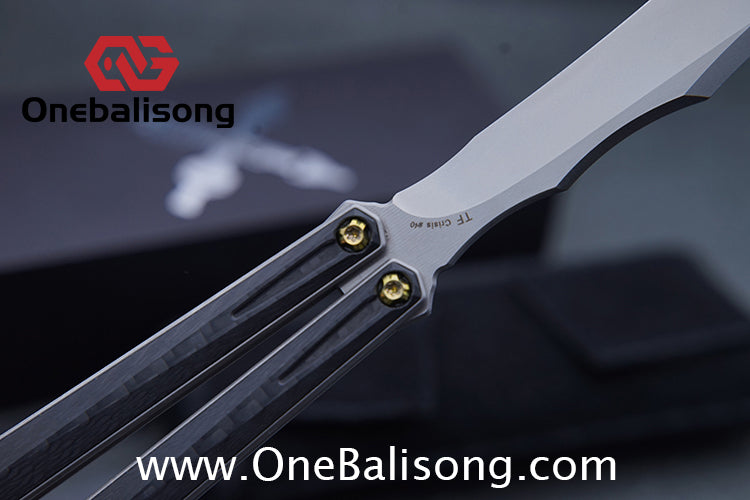 To Follow Crisis Balisong Titanium-6AI-4V Handle M390 Stainless Steel Blade Bushing