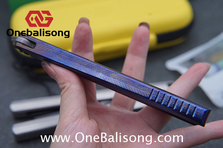 Armed Shark CK Viper Balisong Clone TC4 Titanium Alloy/Titanium Damascus Handle 14C28N MOV/Damascus Stainless Steel Fake Blade