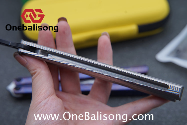 Armed Shark CK Viper Balisong Clone TC4 Titanium Alloy/Titanium Damascus Handle 14C28N MOV/Damascus Stainless Steel Fake Blade