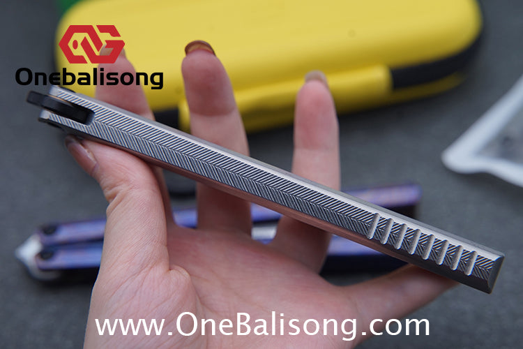 Armed Shark CK Viper Balisong Clone TC4 Titanium Alloy/Titanium Damascus Handle 14C28N MOV/Damascus Stainless Steel Fake Blade
