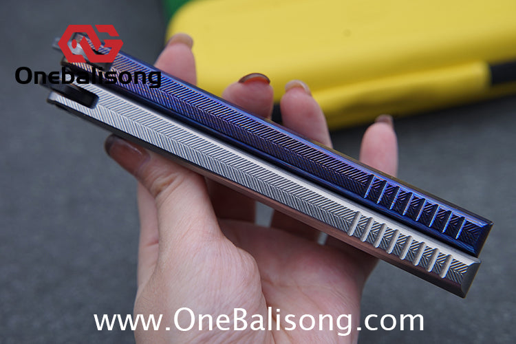 Armed Shark CK Viper Balisong Clone TC4 Titanium Alloy/Titanium Damascus Handle 14C28N MOV/Damascus Stainless Steel Fake Blade