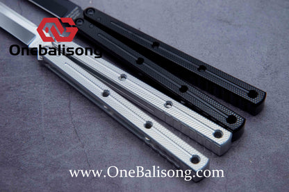 Baliplus Kraken Balisong Glossy clone Tanto/Bowie/Weekawk  live/Fake Blade Channel 7075 Aluminum Glossy Handle Bushings 9cr18