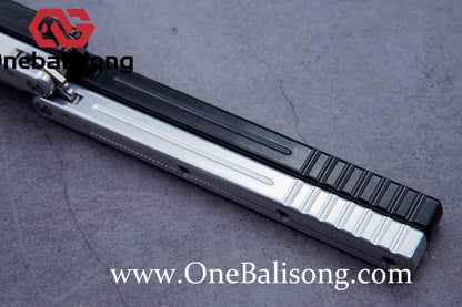 Baliplus Kraken Balisong Glossy clone Tanto/Bowie/Weekawk  live/Fake Blade Channel 7075 Aluminum Glossy Handle Bushings 9cr18