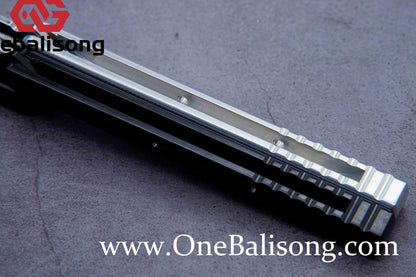 Baliplus Kraken Balisong Glossy clone Tanto/Bowie/Weekawk  live/Fake Blade Channel 7075 Aluminum Glossy Handle Bushings 9cr18