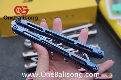 ARMED SHARK Tsunami Clone Titanium alloy handle stainless steel Trainer blade Bushing