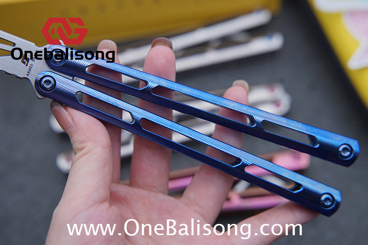 ARMED SHARK Tsunami Clone Titanium alloy handle stainless steel Trainer blade Bushing