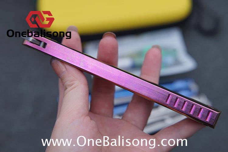 ARMED SHARK Tsunami Fake Blade Balisong Clone TC4 Titanium alloy handle Damascus stainless steel blade Bushing