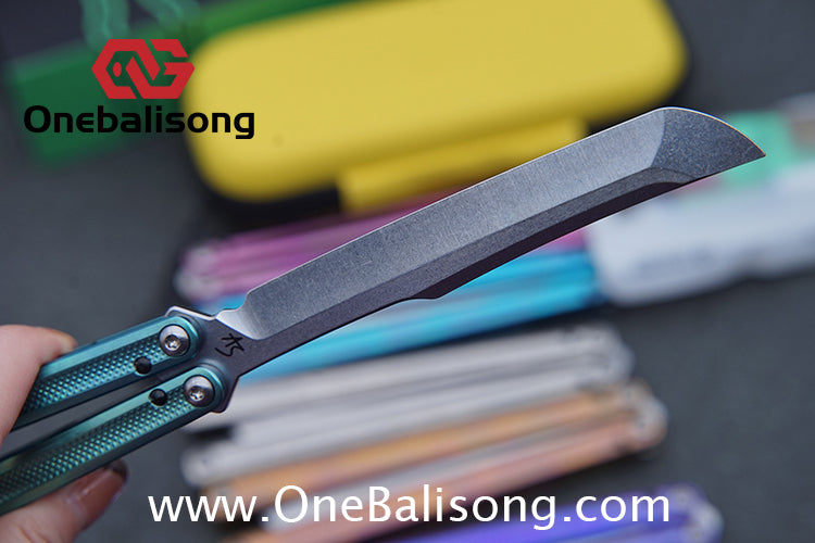 ARMED SHARK Sasaki/Sasori Fake Blade Balisong Clone TC4 Titanium Alloy Handle 14C28N MOV Stainless Steel Blade Bushing