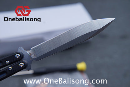 THEONE BM51 Balisong Clone Titanium Alloy Handle D2 Tool Steel Stainless Steel Blade Bushing