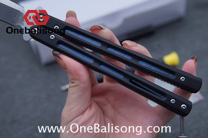THEONE BM51 Balisong Clone Titanium Alloy Handle D2 Tool Steel Stainless Steel Blade Bushing