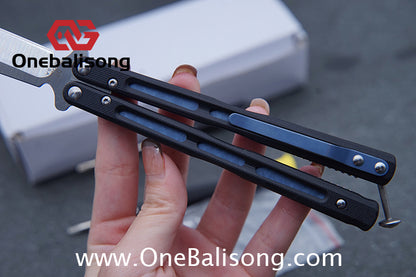 THEONE BM51 Balisong Clone Titanium Alloy Handle D2 Tool Steel Stainless Steel Blade Bushing