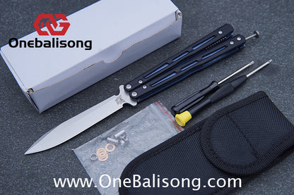 THEONE BM51 Balisong Clone Titanium Alloy Handle D2 Tool Steel Stainless Steel Blade Bushing