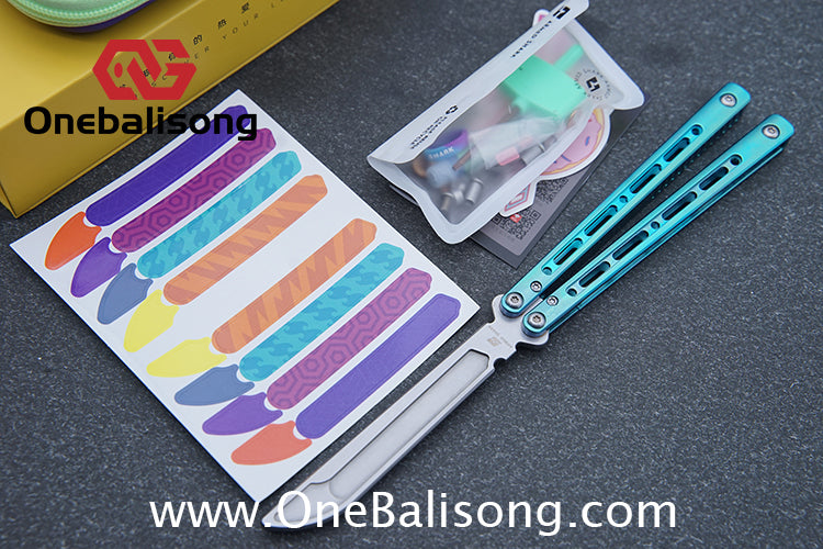 ARMED SHARK MASHIN Balisong Clone TC4 Titanium Alloy Handle 5CR15 Stainless Steel Blade Bushing