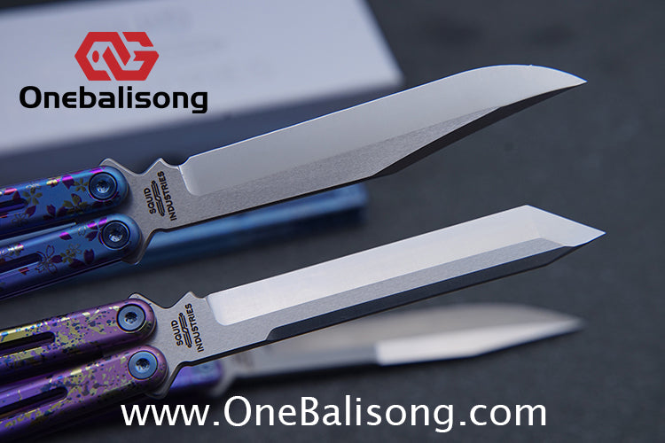 Blue River Sandwich Titanium Kraken Balisong TC4 Titanium Alloy Handle Fake Blade Bushing