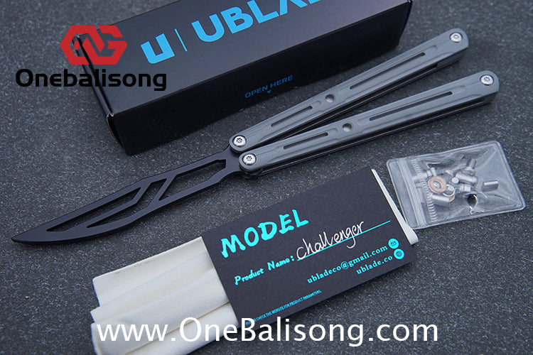 UBLADE Challenger Balisong Aluminum Alloy Handle Stainless Steel Blade Sandwich Structure Bushing