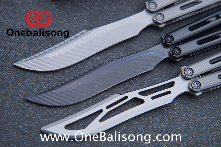 APOCALYPSE TIANQI Titanium Vixen V2 Balisong Clone Titanium Alloy Handle Stainless Steel Blade Bushing