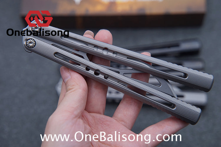APOCALYPSE TIANQI Titanium Vixen V2 Balisong Clone Titanium Alloy Handle Stainless Steel Blade Bushing