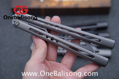 APOCALYPSE TIANQI Titanium Vixen V2 Balisong Clone Titanium Alloy Handle Stainless Steel Blade Bushing