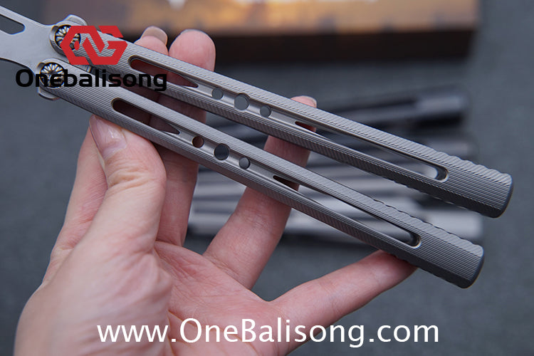APOCALYPSE TIANQI Titanium Vixen V2 Balisong Clone Titanium Alloy Handle Stainless Steel Blade Bushing