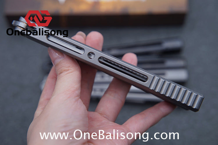 APOCALYPSE TIANQI Titanium Vixen V2 Balisong Clone Titanium Alloy Handle Stainless Steel Blade Bushing