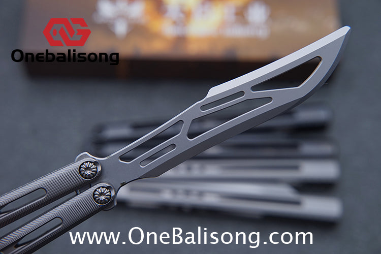 APOCALYPSE TIANQI Titanium Vixen V2 Balisong Clone Titanium Alloy Handle Stainless Steel Blade Bushing