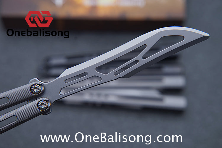 APOCALYPSE TIANQI Titanium Vixen V2 Balisong Clone Titanium Alloy Handle Stainless Steel Blade Bushing